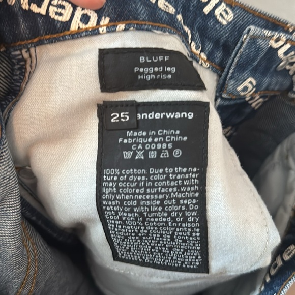 Alexander Wang Bluff Pegged Leg High Rise Monogram Jean Size 25 - Picture 7 of 7